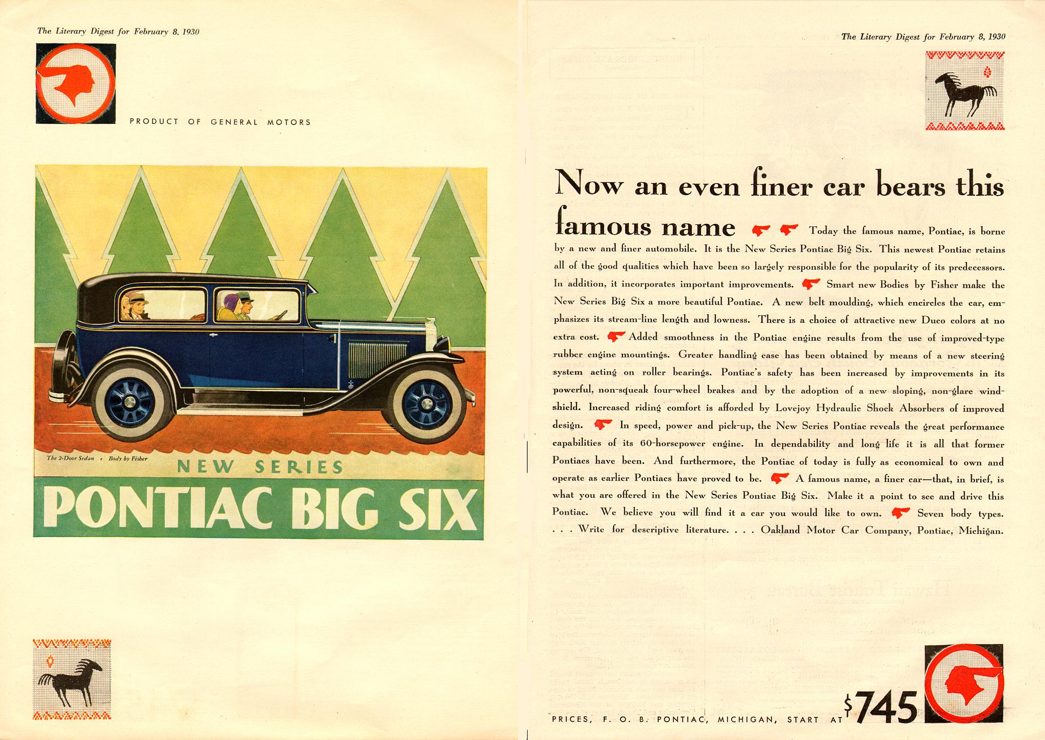 1930 Pontiac Auto Advertising